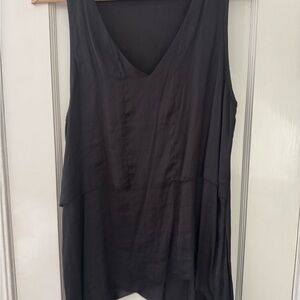 Rag & Bone Black V-Neck Asymmetrical Tank Top